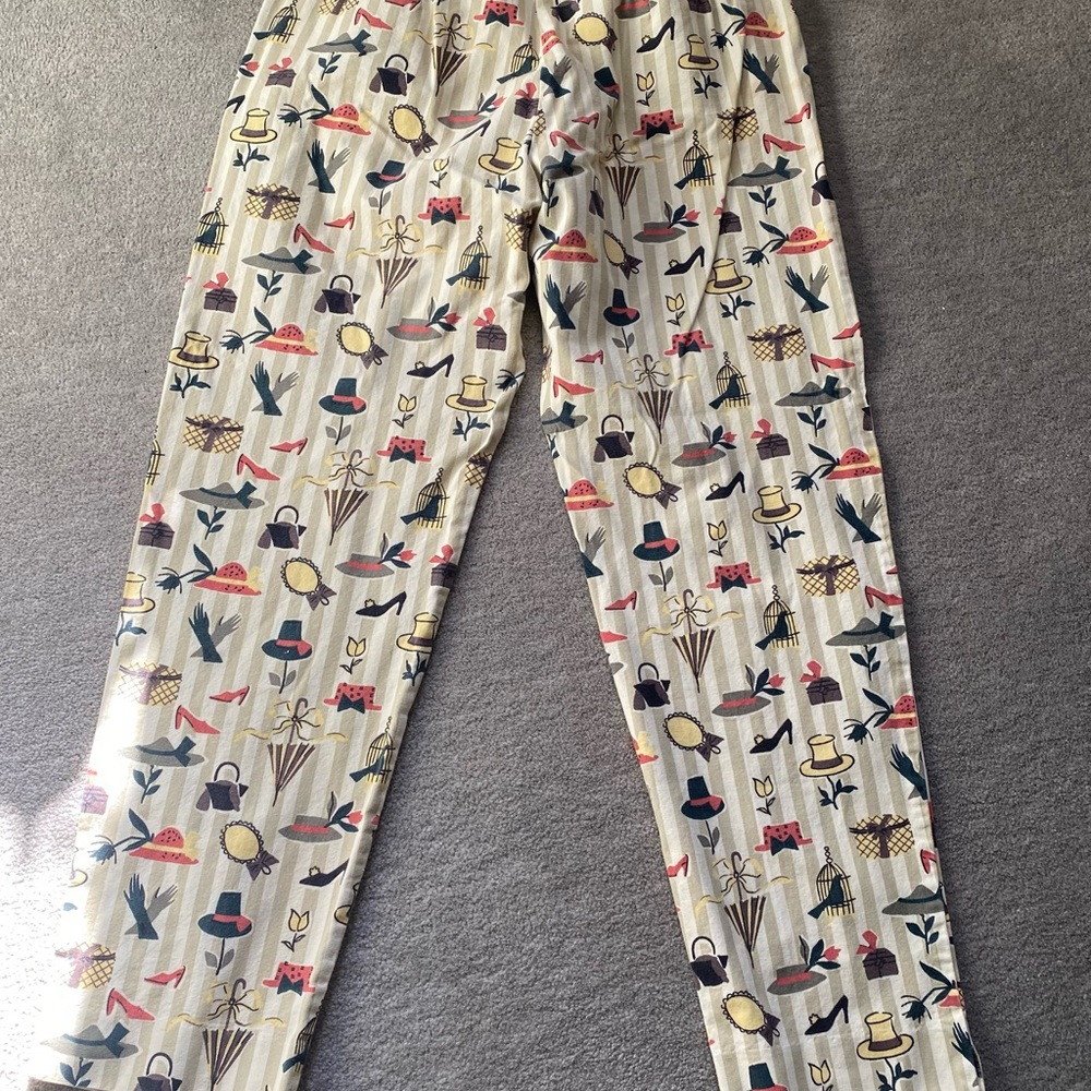 Vintage fabric casual ladies long pants